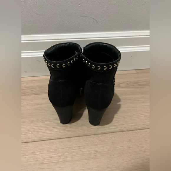 Expression Black Faux Suede Rivet Boots - Picture 4 of 6